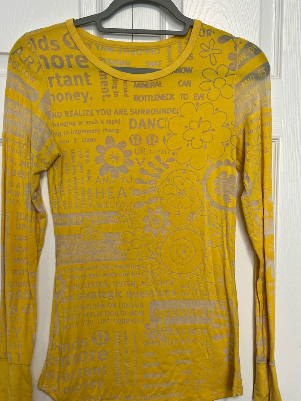 lululemon athletica Yellow Long Sleeve Graphic Tee